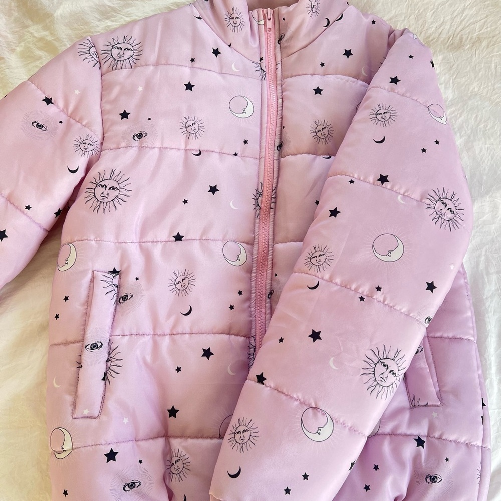 Daisy Street Pink Astrology Tarot Puffer Jacket